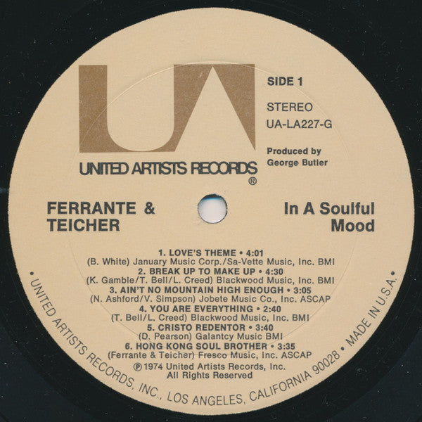 Ferrante & Teicher : In A Soulful Mood (LP, Album, Tex)