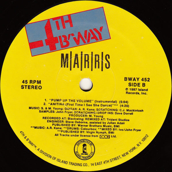 M|A|R|R|S : Pump Up The Volume (12", Com)