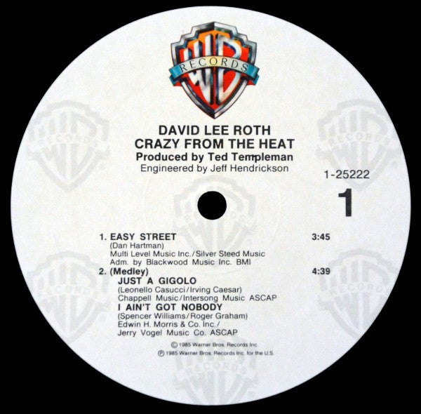 David Lee Roth : Crazy From The Heat (12", EP, All)