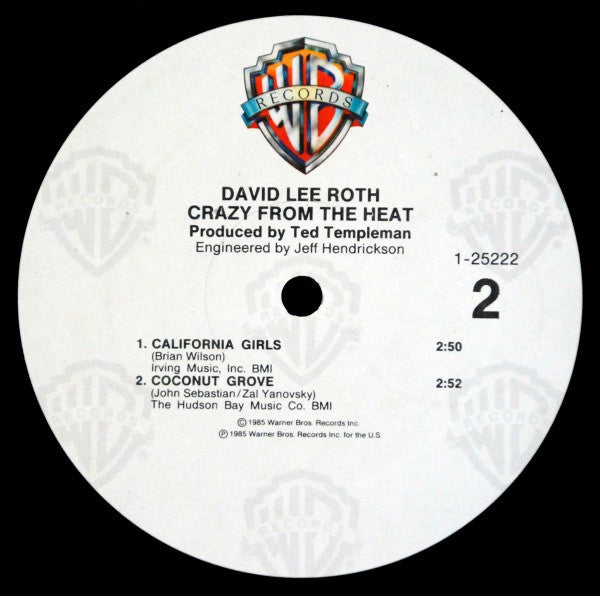 David Lee Roth : Crazy From The Heat (12", EP, All)