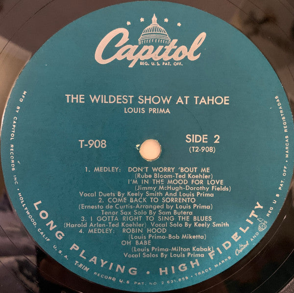 Louis Prima, Keely Smith* With Sam Butera And The Witnesses : The Wildest Show At Tahoe (LP, Album, Mono)