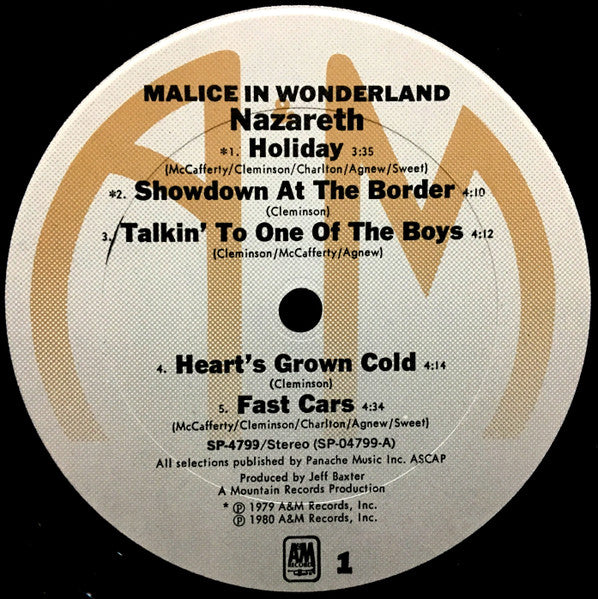 Nazareth (2) : Malice In Wonderland (LP, Album, Pit)