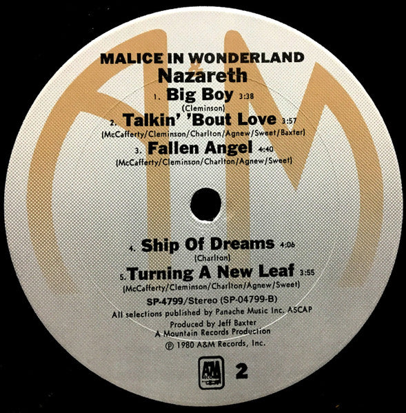 Nazareth (2) : Malice In Wonderland (LP, Album, Pit)