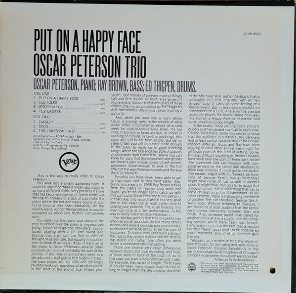 Oscar Peterson : Put On A Happy Face (LP, Album, Mono)