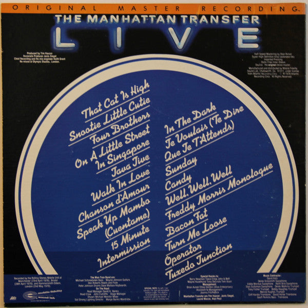 The Manhattan Transfer : Live (LP, Album, Ltd, RE, RM)