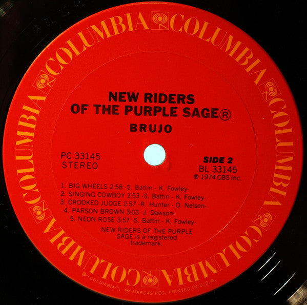 New Riders Of The Purple Sage : Brujo (LP, Album, Pit)