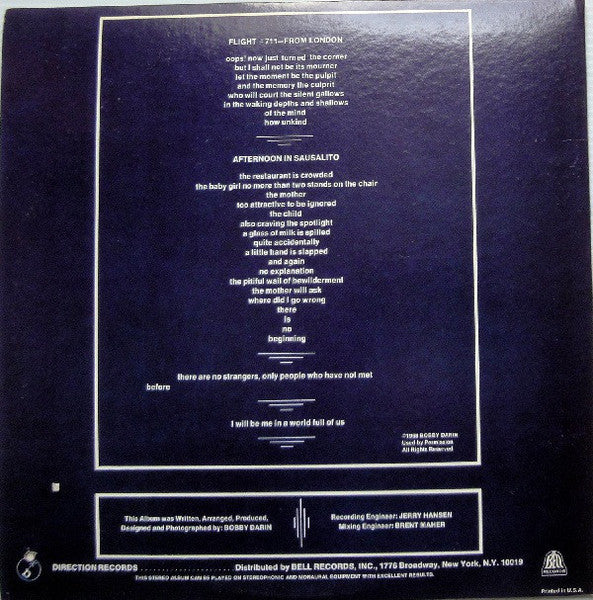 Bobby Darin : Bobby Darin Born Walden Robert Cassotto (LP, Album)