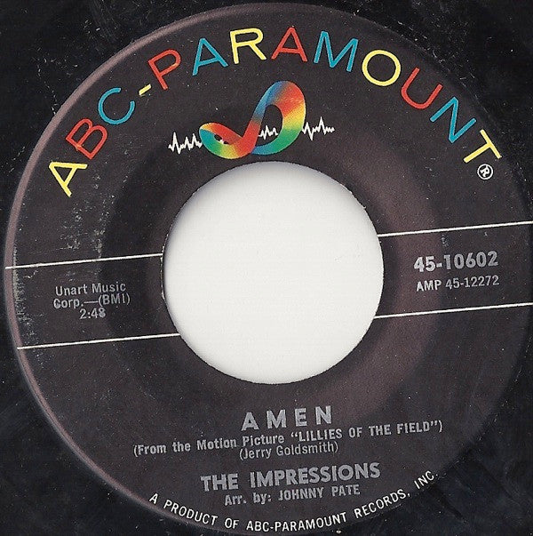 The Impressions : Amen / Long, Long Winter (7", Single)