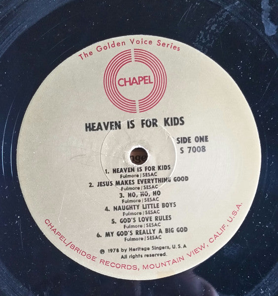 Heritage Singers* : Heaven Is For Kids (LP)