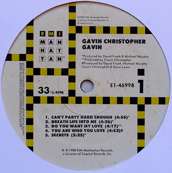 Gavin Christopher : Gavin (LP, Album)