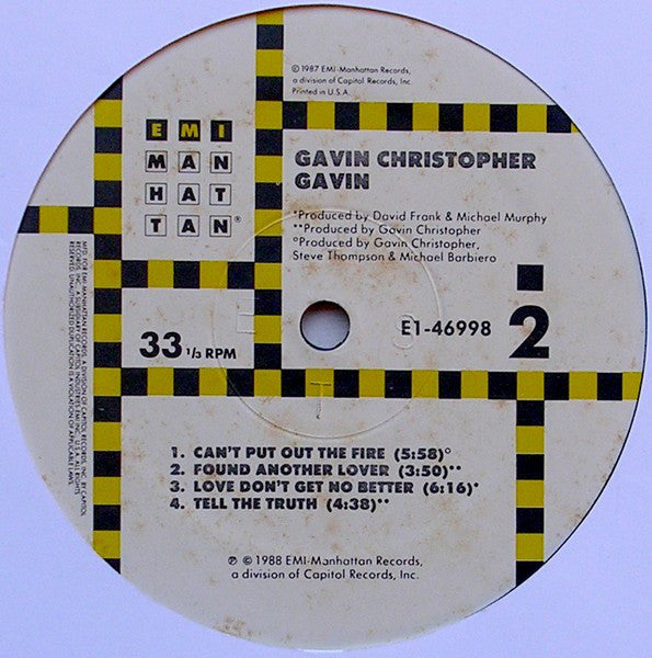 Gavin Christopher : Gavin (LP, Album)