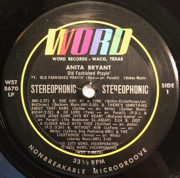 Anita Bryant : Old Fashioned Prayin' (LP)