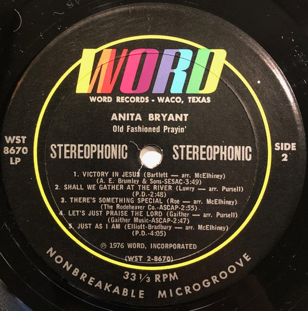 Anita Bryant : Old Fashioned Prayin' (LP)