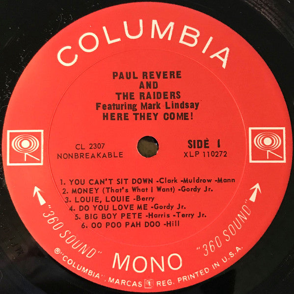 Paul Revere & The Raiders Featuring Mark Lindsay : Here They Come! (LP, Album, Mono, Ter)