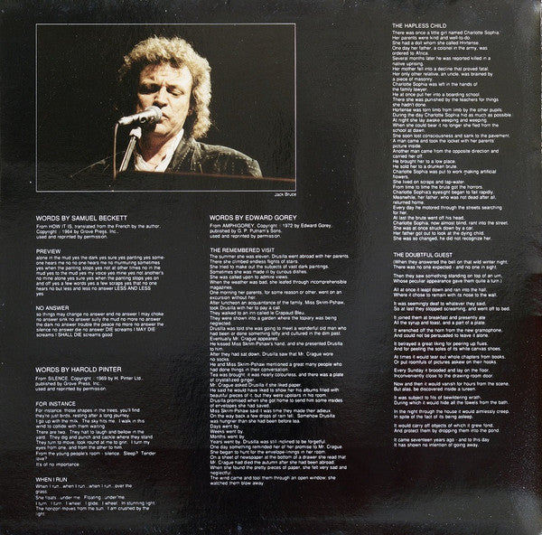 Michael Mantler  With  Jack Bruce, Rick Fenn, Don Preston, John Greaves, Nick Mason : Live (LP, Album, Gat)