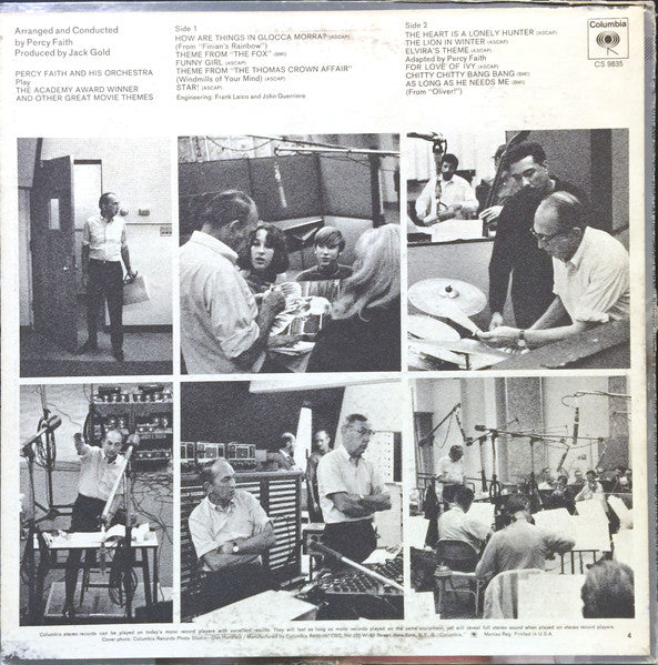 Percy Faith And His Orchestra* : Percy Faith And His Orchestra Play The Academy Award Winning Theme From "The Thomas Crown Affair" And Other Great Movie Themes (LP, Album)