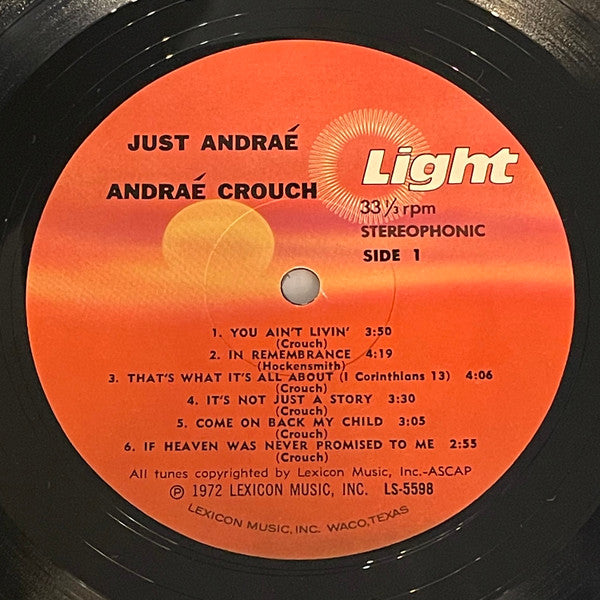 Andraé Crouch : Just Andraé (LP, RE)