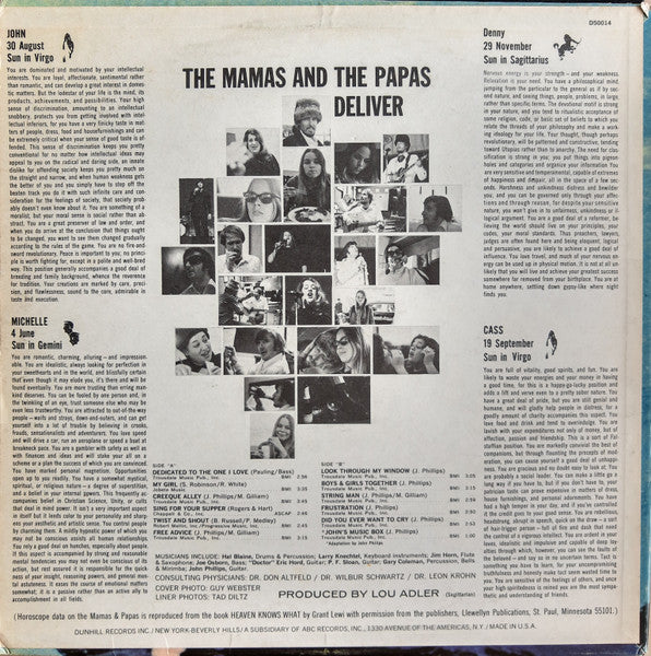 The Mamas & The Papas : Deliver (LP, Album, Mon)