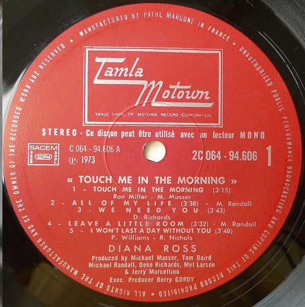 Diana Ross : Touch Me In The Morning (LP, Album)