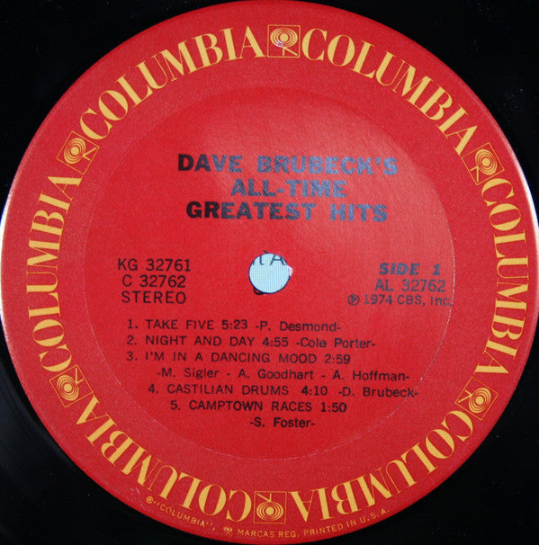Dave Brubeck : Dave Brubeck's All-Time Greatest Hits (2xLP, Comp, Gat)