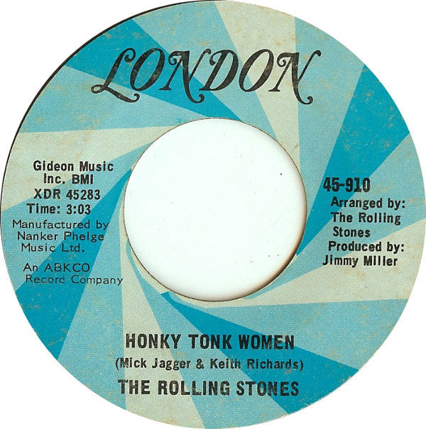 The Rolling Stones : Honky Tonk Women / You Can't Always Get What You Want (7", Single, Styrene, She)