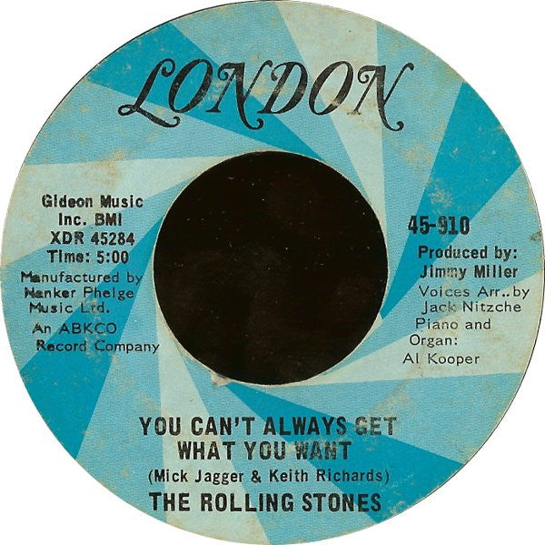 The Rolling Stones : Honky Tonk Women / You Can't Always Get What You Want (7", Single, Styrene, She)