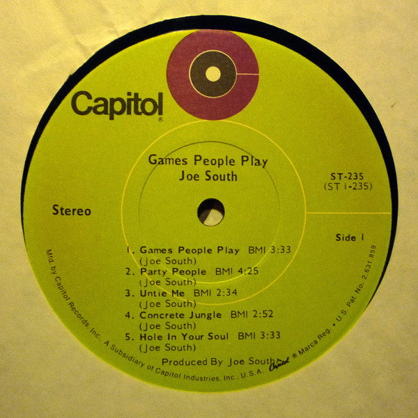 Joe South : Games People Play (LP, Album, Los)