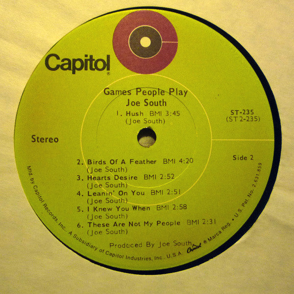 Joe South : Games People Play (LP, Album, Los)