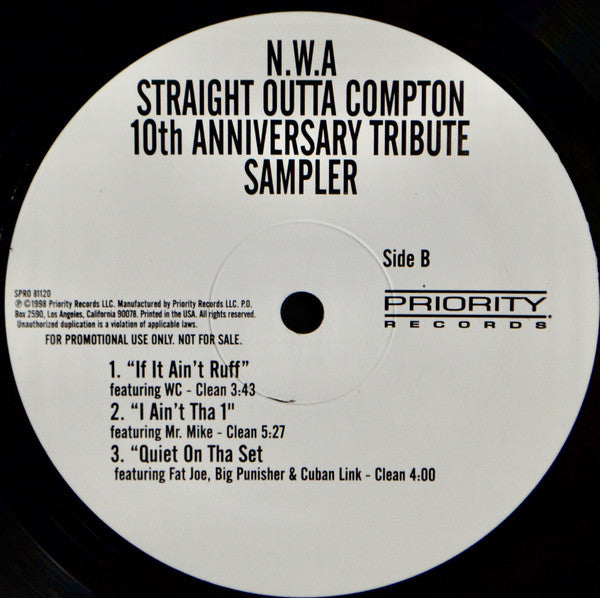 N.W.A. : Straight Outta Compton - 10th Anniversary Tribute Sampler (12", Promo)