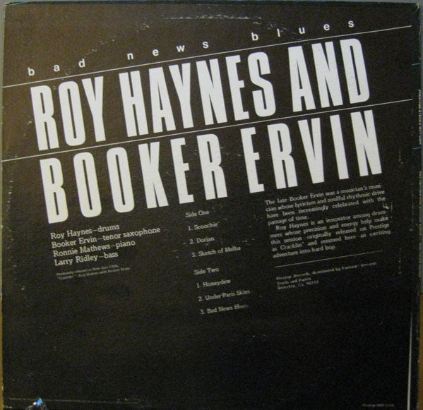 Roy Haynes And Booker Ervin : Bad News Blues (LP, Album, RE)