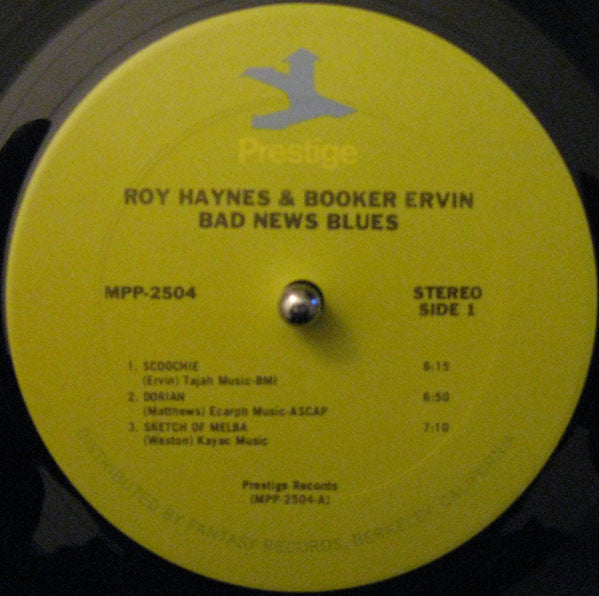 Roy Haynes And Booker Ervin : Bad News Blues (LP, Album, RE)