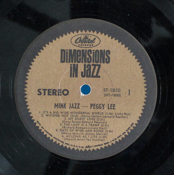 Peggy Lee : Mink Jazz (LP, Album, Scr)