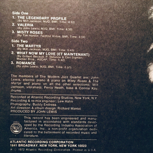 The Modern Jazz Quartet : The Legendary Profile (LP, Album, PRC)