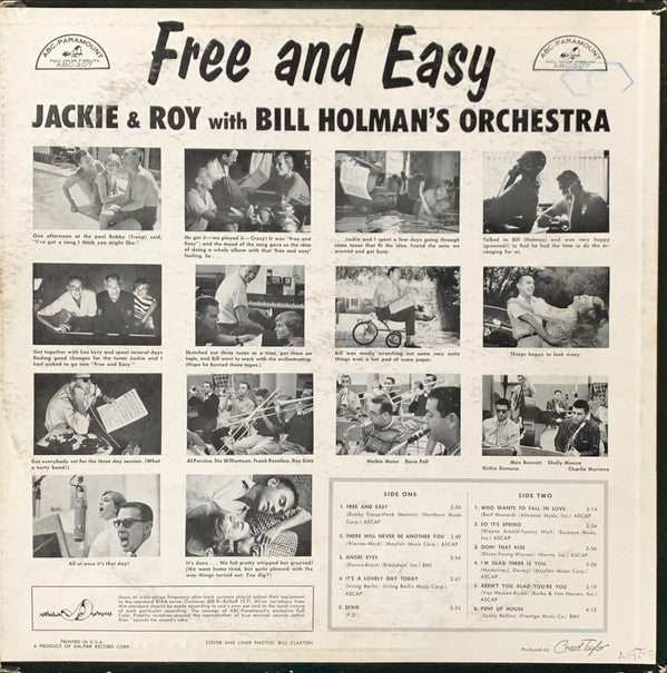 Jackie And Roy* With Bill Holman's Orchestra* : Free And Easy! (LP, Album, Mono)