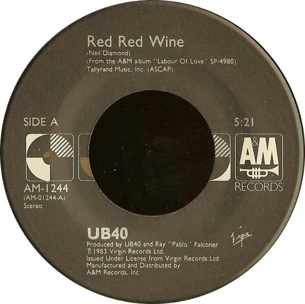 UB40 : Red Red Wine (7", Single, RE, Spe)
