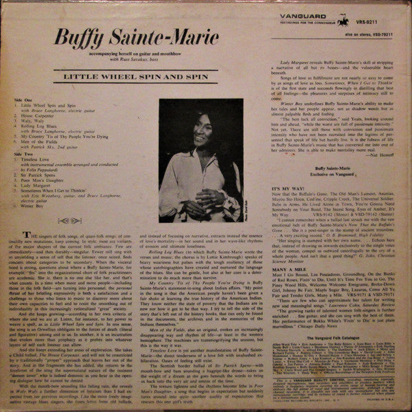 Buffy Sainte-Marie : Little Wheel Spin And Spin (LP, Album, Mono, Pit)