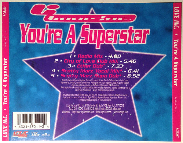 Love Inc.* : You're A Superstar (CD, Maxi)