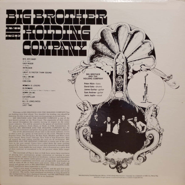 Big Brother & The Holding Company : Big Brother & The Holding Company Featuring Janis Joplin (LP, Album, RE, Ter)