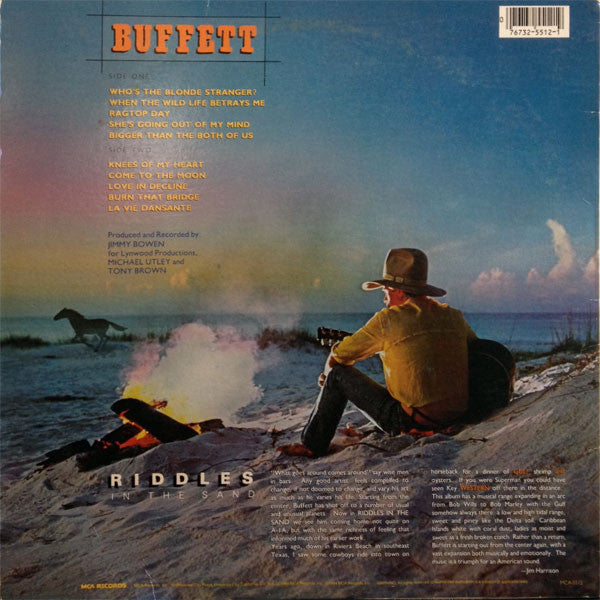 Jimmy Buffett : Riddles In The Sand (LP, Album, Glo)