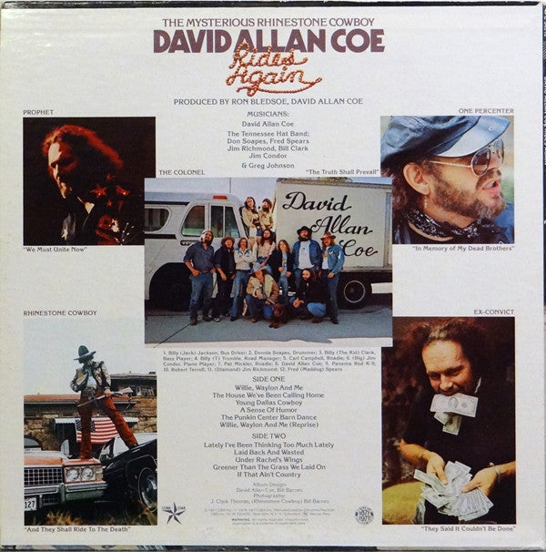 David Allan Coe : Rides Again (LP, Album, Ter)