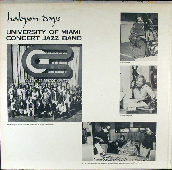University Of Miami Concert Jazz Band* : Halcyon Days (2xLP, Album)
