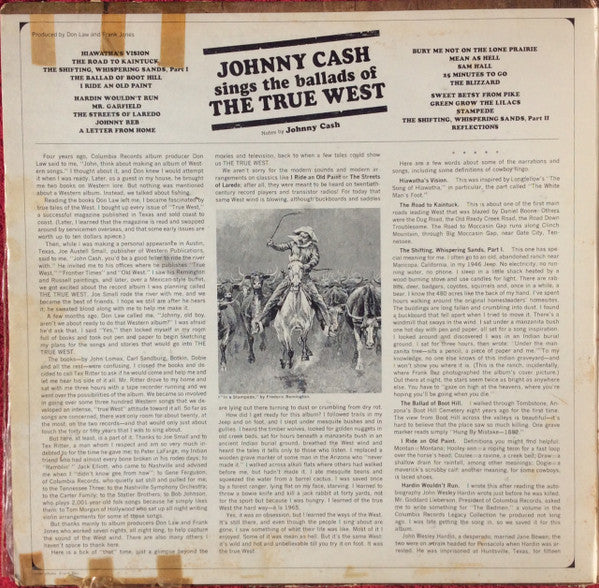 Johnny Cash : Johnny Cash Sings The Ballads Of The True West (2xLP, Album, San)