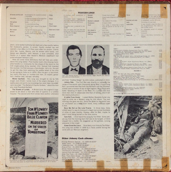 Johnny Cash : Johnny Cash Sings The Ballads Of The True West (2xLP, Album, San)