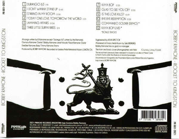 Bobby Ramone (2) : Rocket To Kingston (CD, Album)