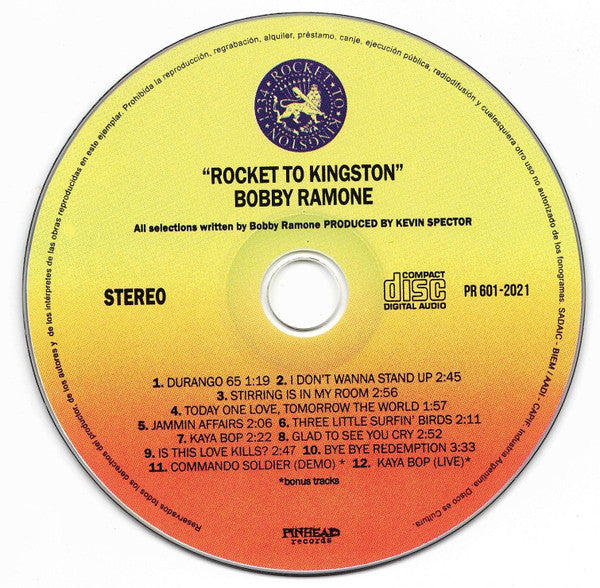 Bobby Ramone (2) : Rocket To Kingston (CD, Album)