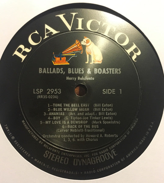 Harry Belafonte : Ballads, Blues And Boasters (LP, Album, RP, Ind)