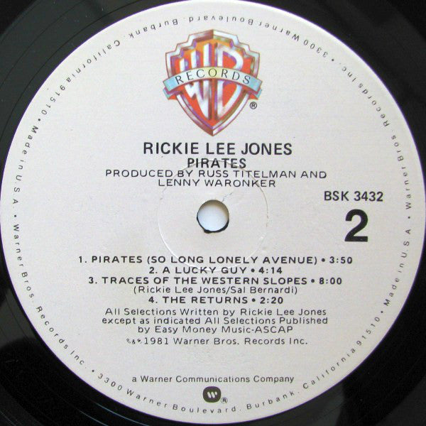 Rickie Lee Jones : Pirates (LP, Album, All)
