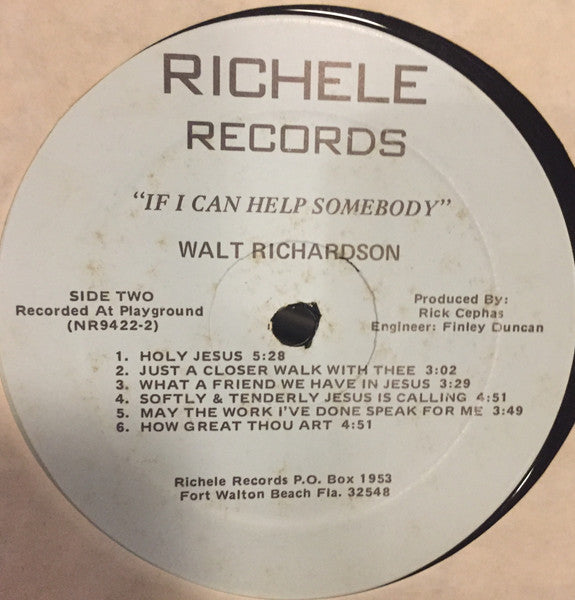 Walt Richardson (2) : If I Can Help Somebody (LP, Album)