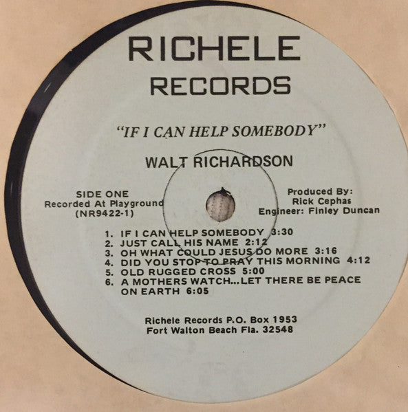 Walt Richardson (2) : If I Can Help Somebody (LP, Album)