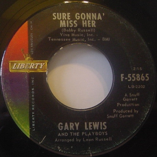 Gary Lewis And The Playboys* : Sure Gonna Miss Her / I Don't Wanna Say Goodnight (7", Single, Ind)